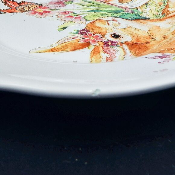 Pier 1 One Hop Town Salad Plates 8.5 Inch Luncheon Set of 2 Earthenware - Picture 4 of 10